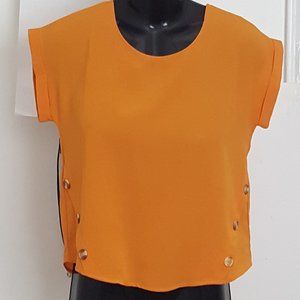 Women's LOVE J Top Blouse Size M Color Mustard